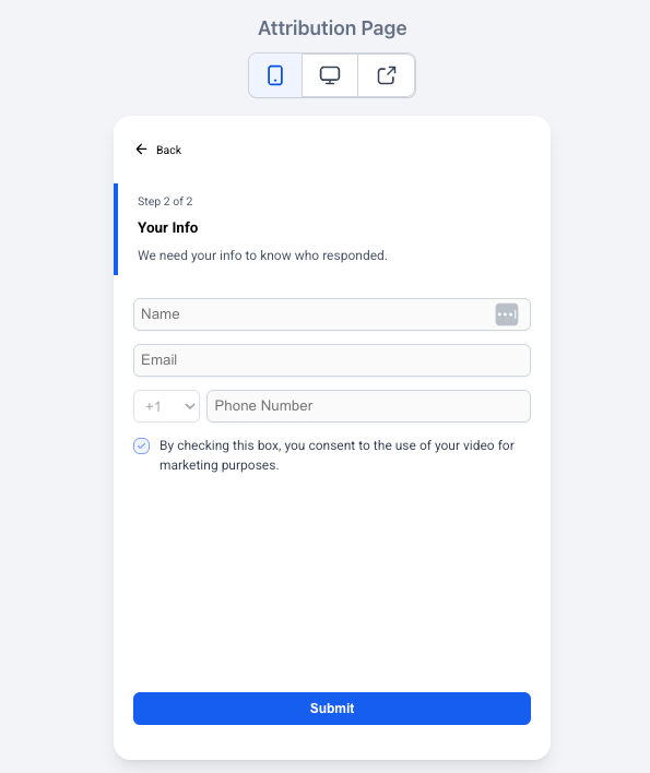 Configure the Attribution Page