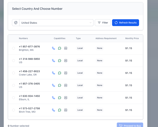 Select Country in GHL Phone Numbers Select Country in GHL Phone Numbers